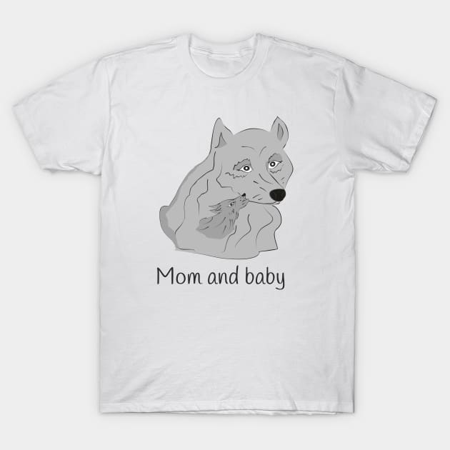 Mom and baby T-Shirt by Alekvik